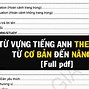 Nguồn Từ Vựng Tiếng Anh Theo Chủ Đề